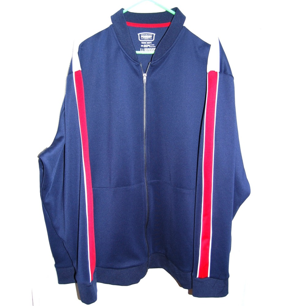 Track Jacket Men's 3XL Full-zip The Foundry Supply Co Y2K Blue Striped Sweater